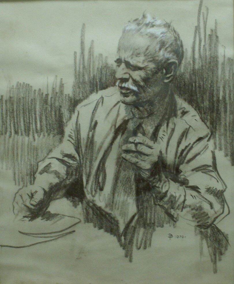 Юрий Ребров. «Портрет М.А.Шолохова». 1970