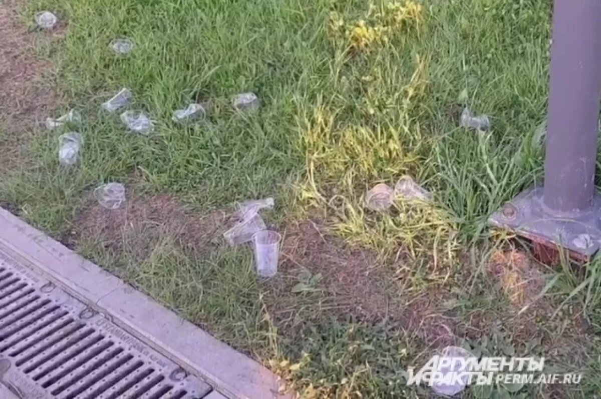    Жители Перми жалуются на мусор, оставленный после забега на набережной