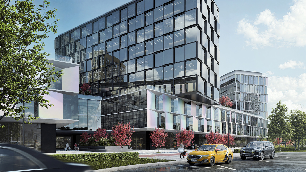 Проект здания бизнес-центра в динамичном стиле