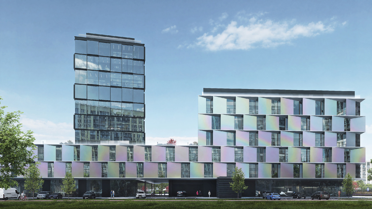 Фасадные панели способны отражать окружающую застройку, формируя динамику