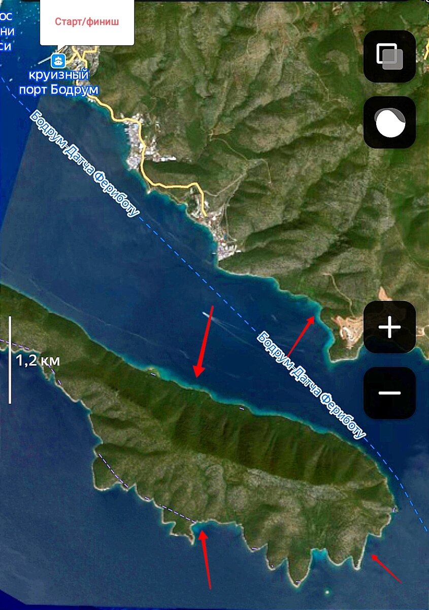 Маршрут путешествия и бухты