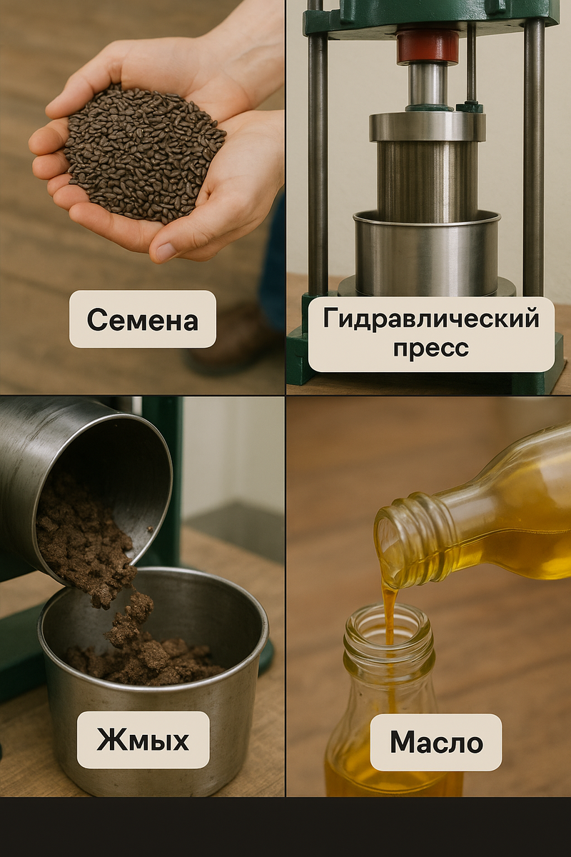 Производство масел холодного отжима с помощью гидравлического пресса
