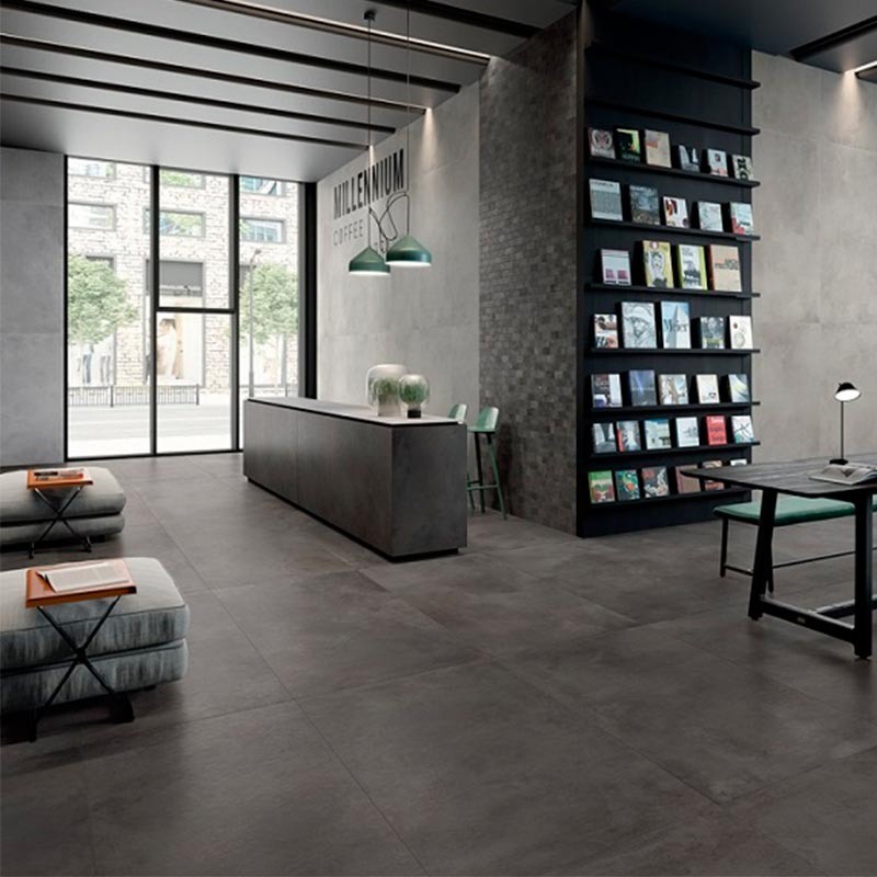 Плитка базовая ITALON Millennium Black 60*120 см. Тип настенный, напольный. Цветовая гамма серая.