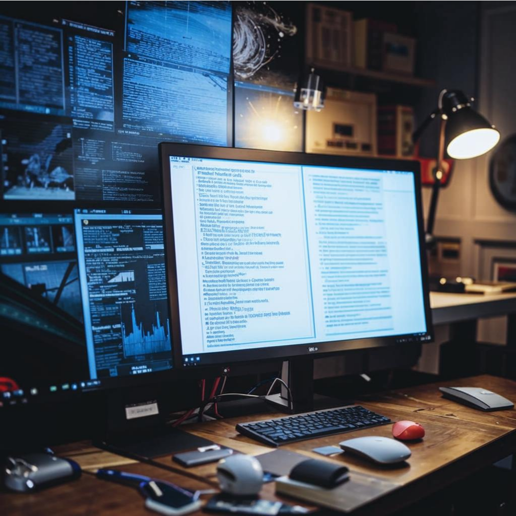 Так выглядит экран компьютера в процессе составления плана для блога