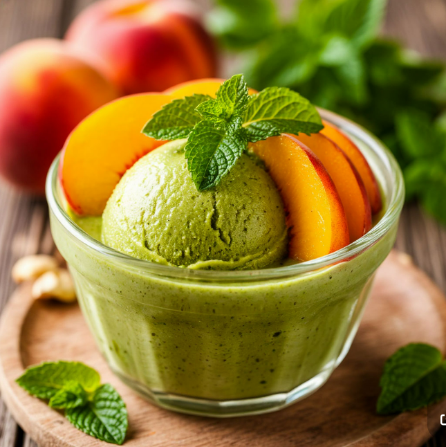 Безлактозный персиково-зеленый смузи-мороженое