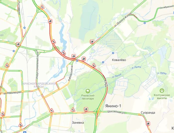    Фото: скриншот сервиса Яндекс. Пробки