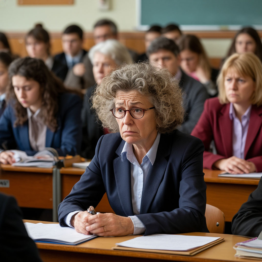 Вот так Шедеврум видит учителей на педсовете