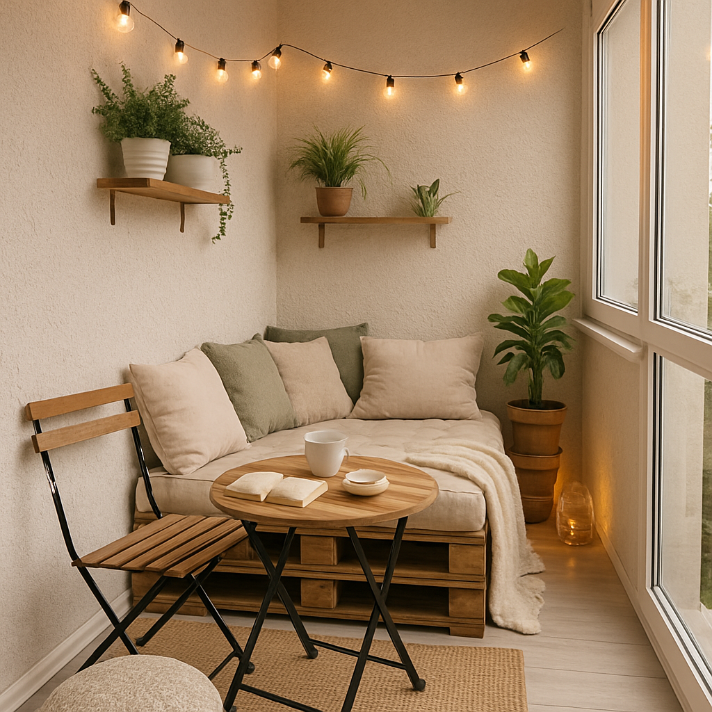 Лаундж зона на балконе