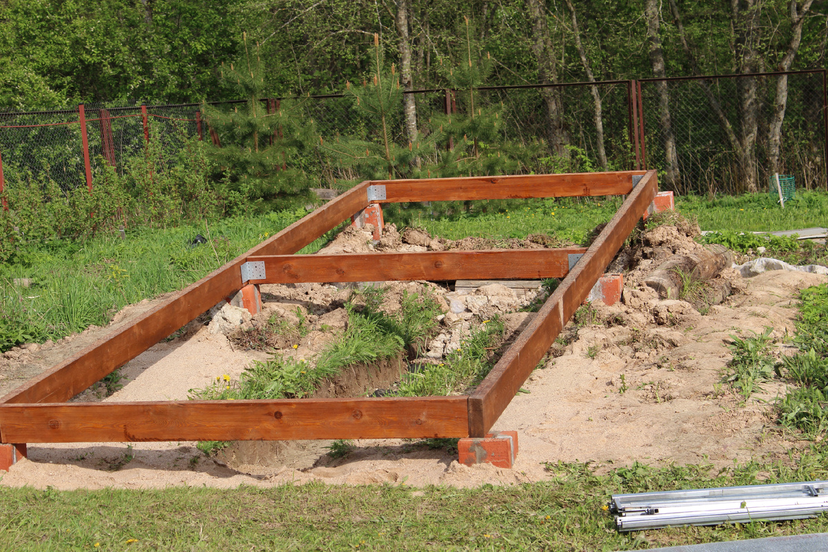 Основание теплицы из бруса сечением 50Х150