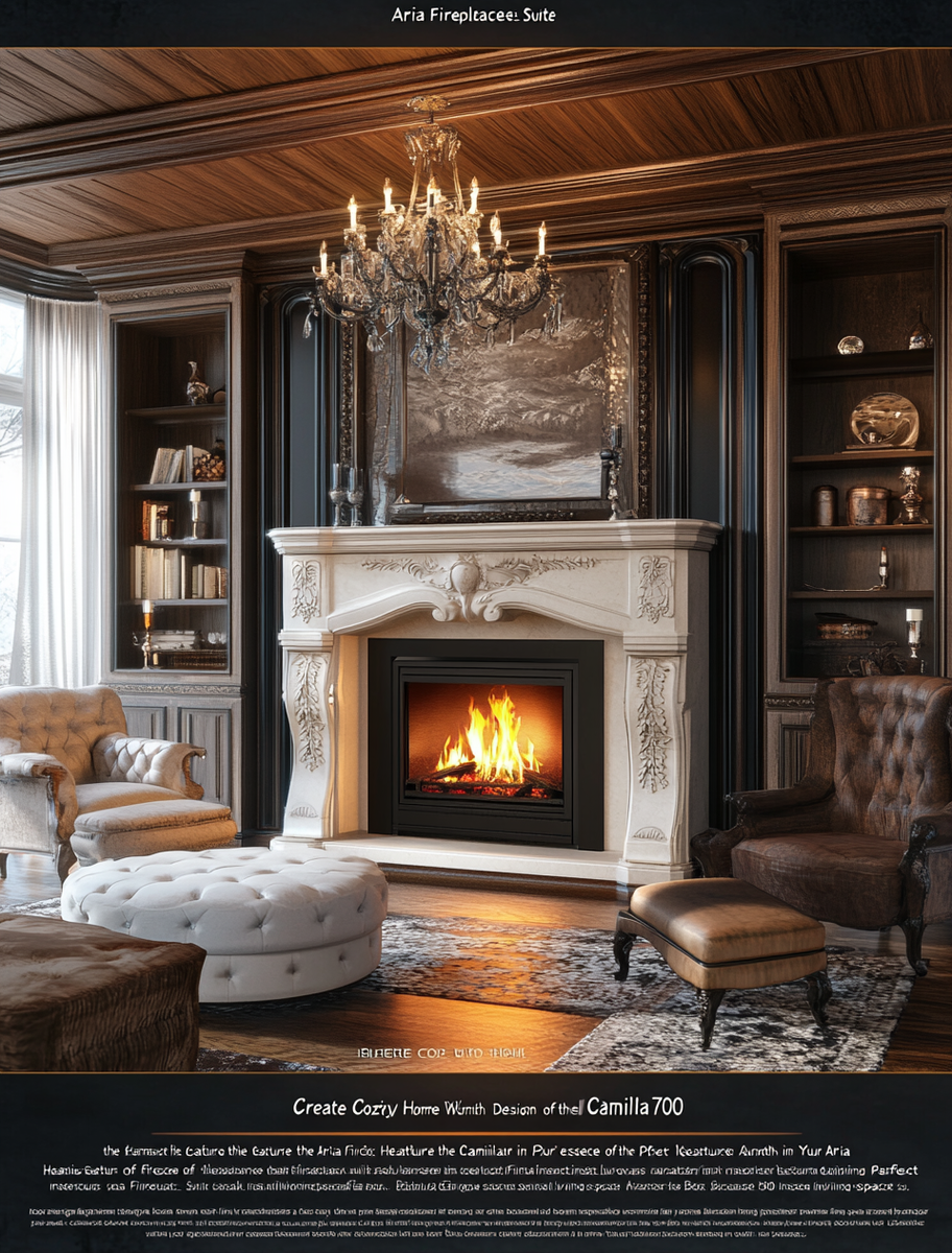    Каминокомплект Ария с топкой Камилла 700: создайте уют и тепло в вашем доме с идеальным дизайном и эффективным отоплением Kamin