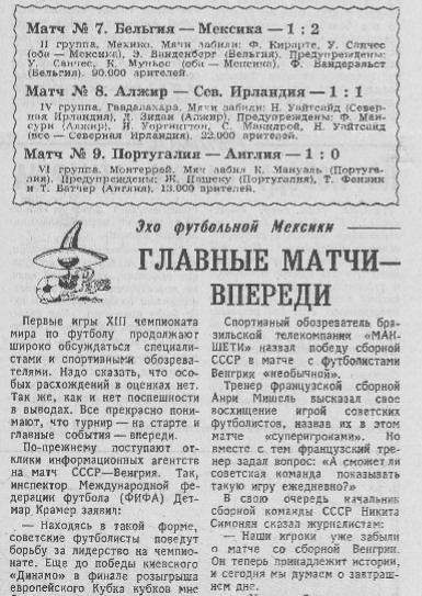 "Известия", №  156 (21598), среда, 4 июня 1986 г. С. 6. С небольшой корректировкой автора ИстАрх.