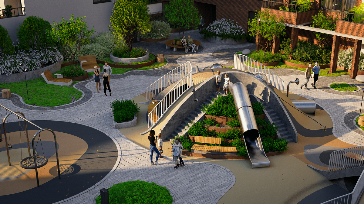 Плейхаб с активностями внутри и снаружи позволит играть детям круглый год