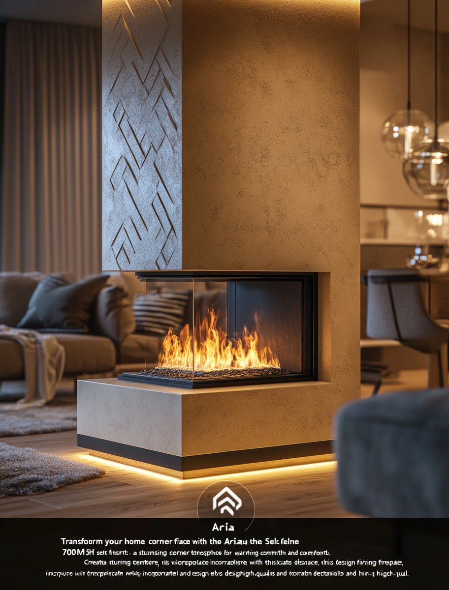    Дровяной камин, который изменит вашу жизнь: угловой комплект Ария с топкой Селеник 700М Ш для уюта и тепла в вашем доме Kamin