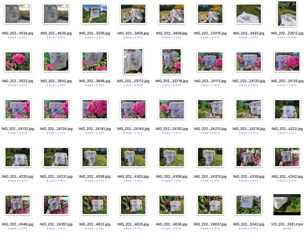 процесс вышивки Ланрате, девушка на причале, все еще в процессе