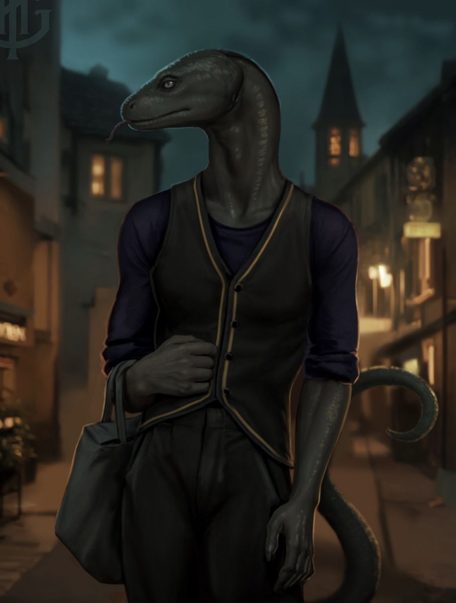 Ящер Иона. Образованный и уравновешенный молодой "человек". Врач для аристократов.