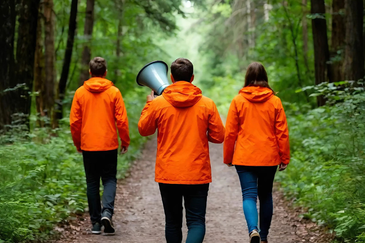 Волонтеры обыскивают леса.  Фото: Изображение сгенерировано нейросетью Kandinsky 3.1