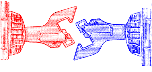 Сцепка СА-3, похожее должно быть в автосцепке. Источник: ru.wikipedia.org.