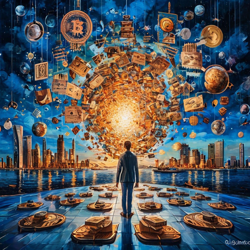 Несколько уникальных изображений, которые я готовлю вместе с ИИ для своих будущих метафорических финансовых карт