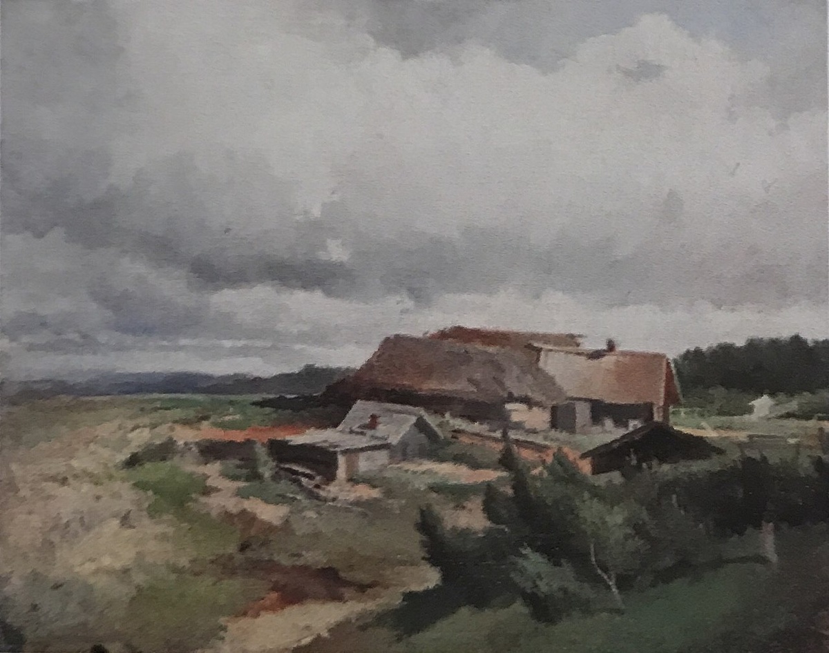 "Крестьянский двор у ручья" 1868г.