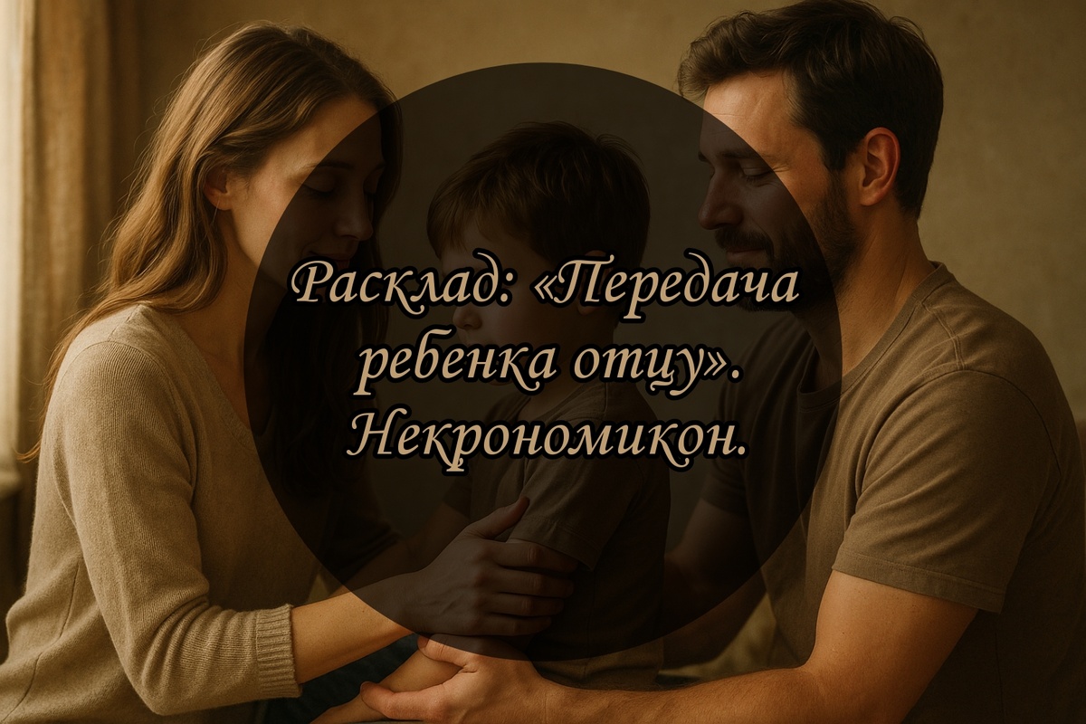 Расклад на таро Некрономикон «Передача ребенка отцу»