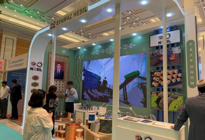 Стенд компании Synmaz Nesil на XXIV Международной выставке «Белый город Ашхабад», 24–25 мая 2025 года, Ашхабад, Туркменистан (Фото: BT)