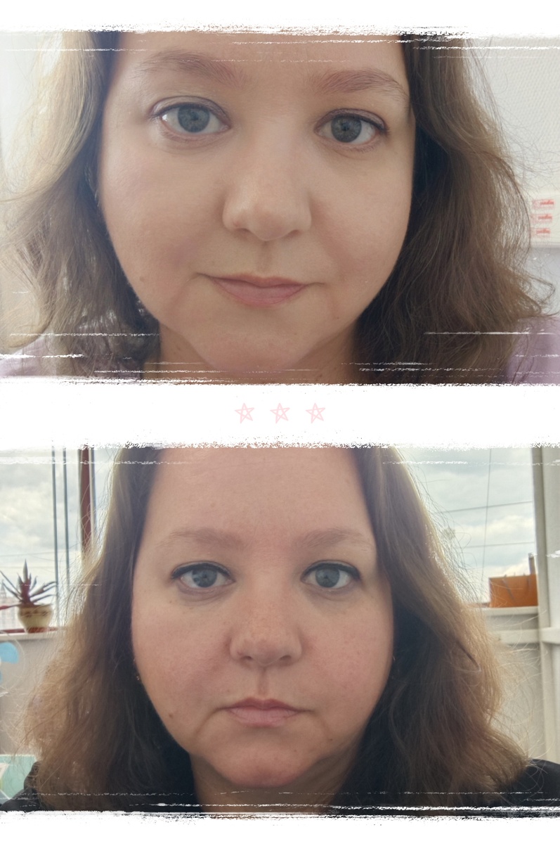внизу фото ДО, сверху ПОСЛЕ. Как мне кажется лицо стало лучше выглядеть