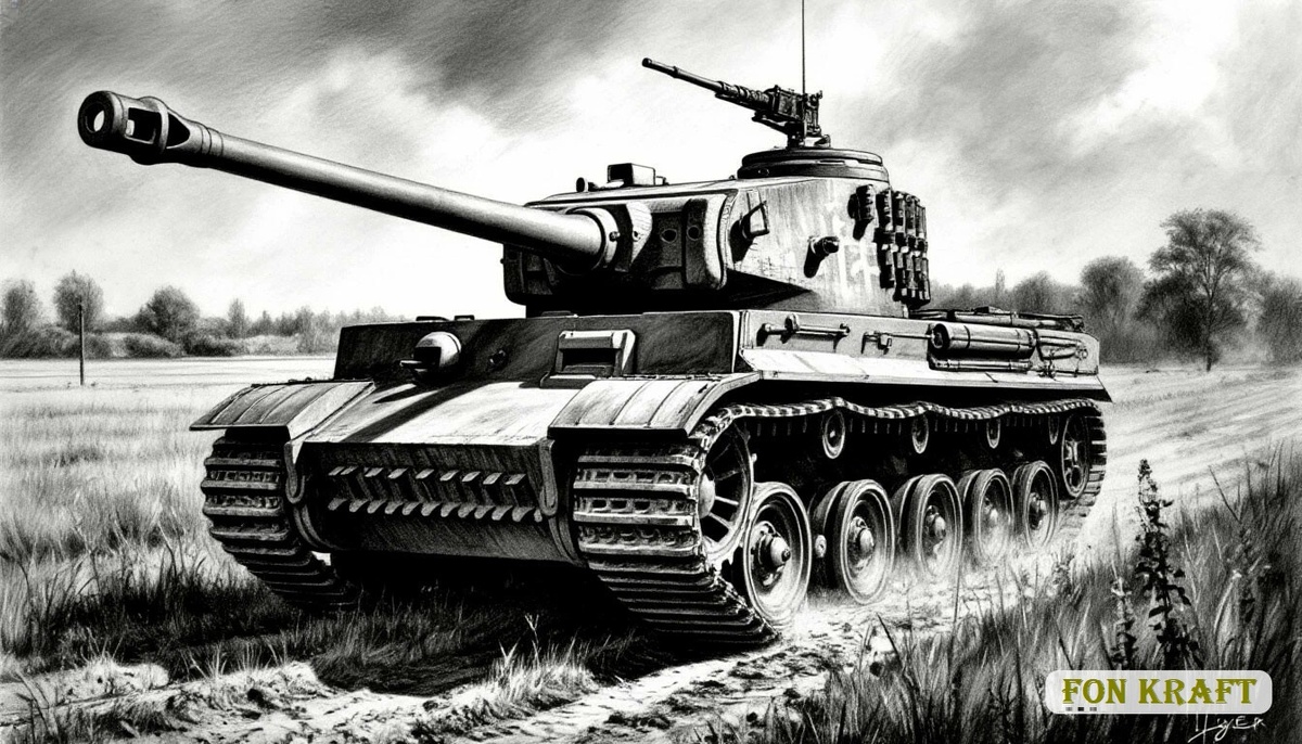 Panzerkampfwagen VI Ausf.H - E, «Тигр» - глазами искусственного интеллекта. Почему-то эту технику он рисует сразу же и без ограничений