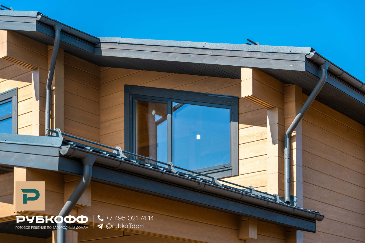 Двухэтажный дом по проекту П338 от Рубкофф из клееного бруса