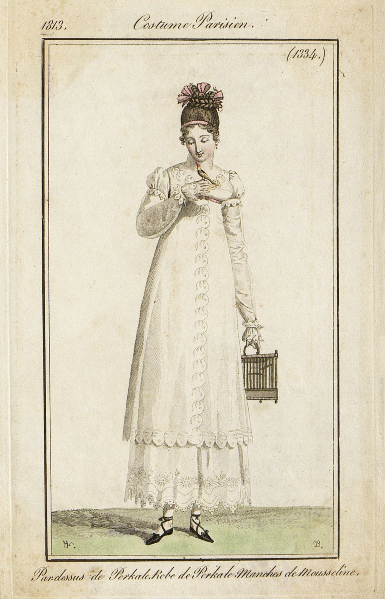 Модный дамский костюм. Лист из журнала «Costume Parisien». 1813 г.