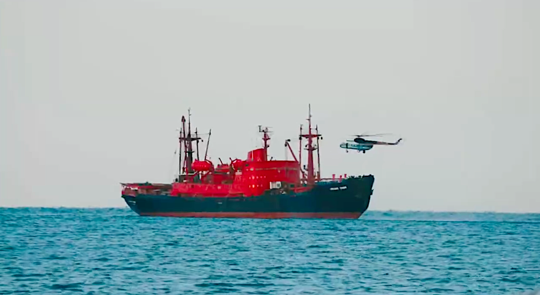 НЭС «Михаил Сомов». Скриншот видео из тг-канала губернатора Архангельской области Александра Цыбульского / t.me/Tsybulskiy_A