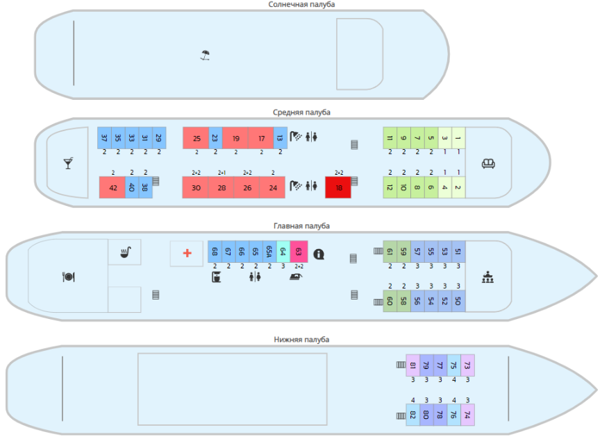 Схема теплохода «Василий Чапаев»