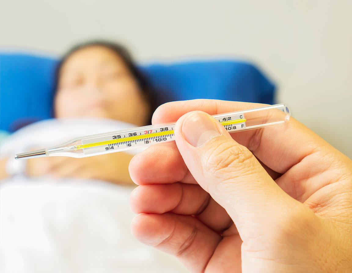 Ртутный градусник для измерения температуры тела