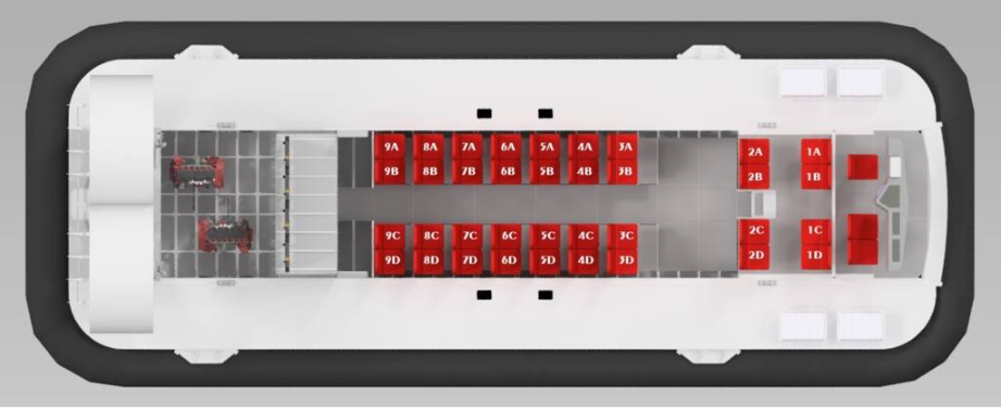 Схема теплохода «Бирюса»
