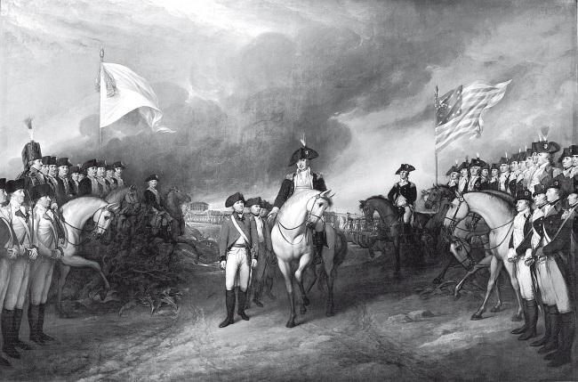 Джон Трамбулл. Капитуляция лорда Корнуоллиса при Йорктауне. 1820. Ротонда Капитолия США, Вашингтон