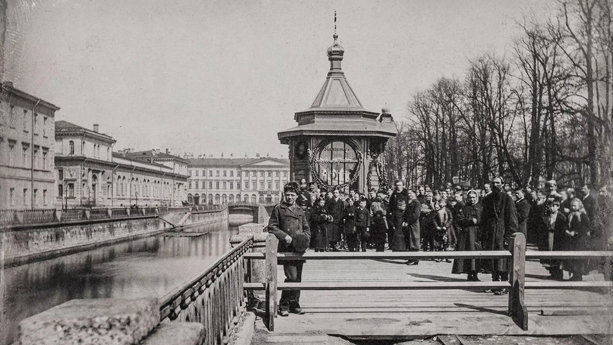 Временная часовня на месте закладки храма, 1881 г.