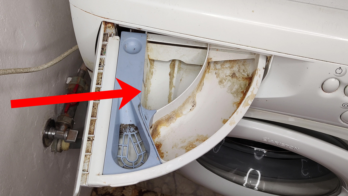 Чем отмыть лоток стиральной машины