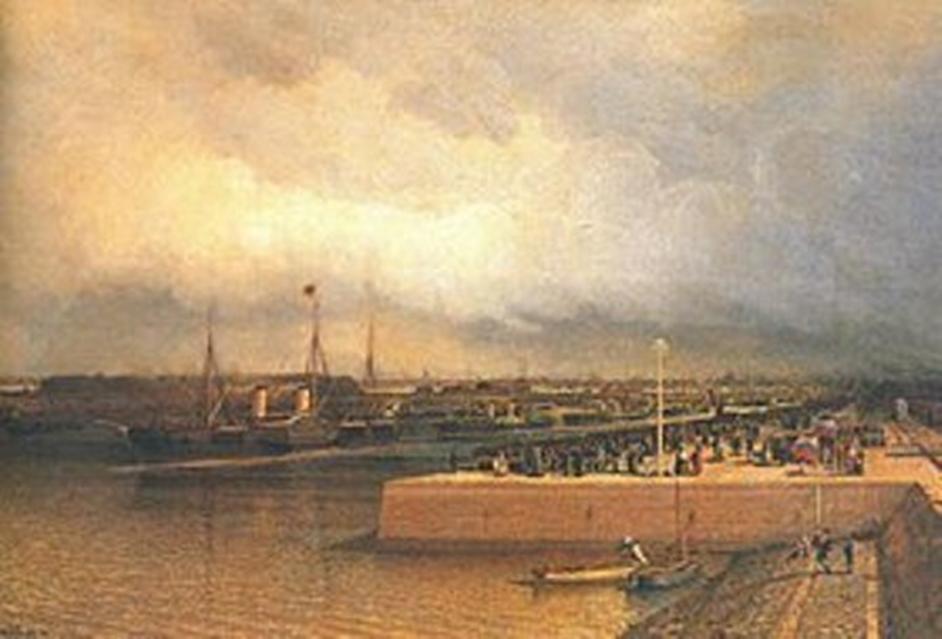 Открытие Петербургского морского канала. Худ. А. П. Боголюбов.