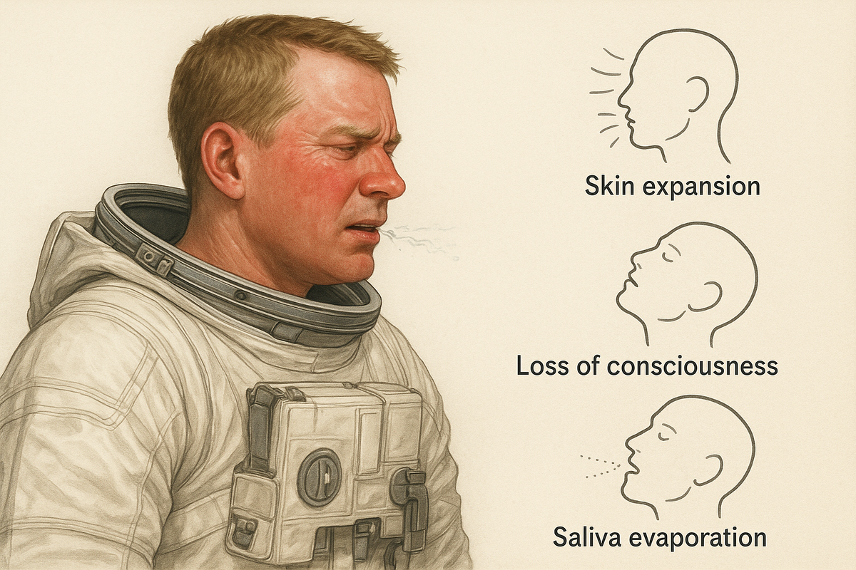 Воссозданное изображение. Как тело реагирует на вакуум: от отёков до гипоксии — в визуальной инфографике.