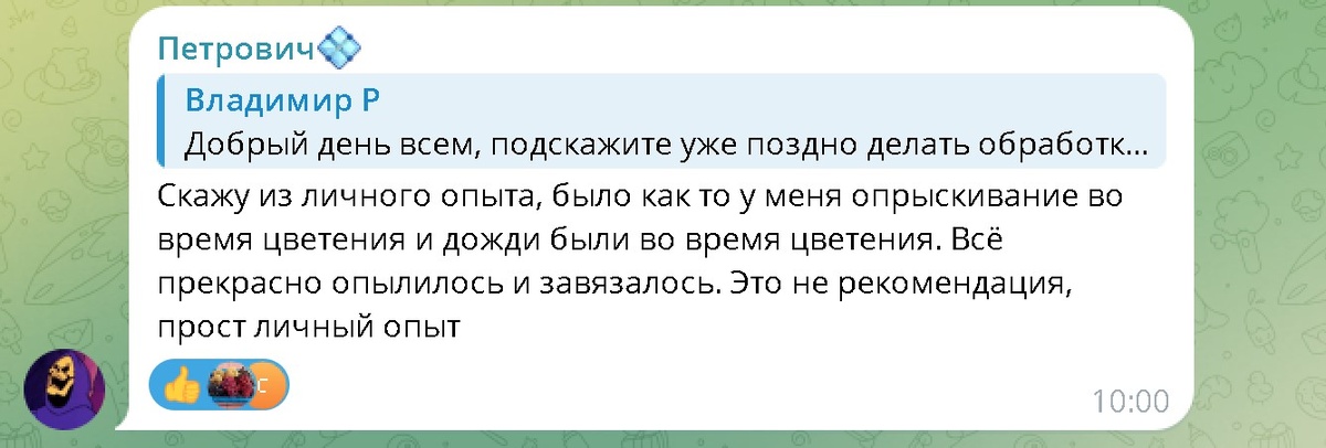 Комментарий подписчика. 