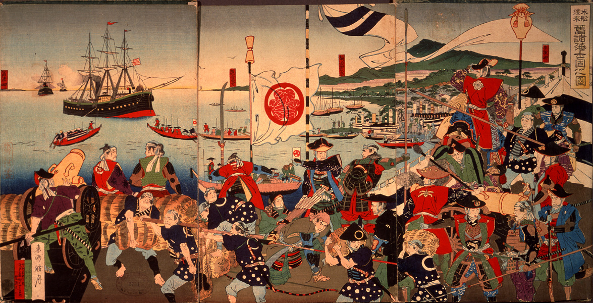 Неожиданное появление кораблей Мэттью Перри у берегов Японии. 1853 год.