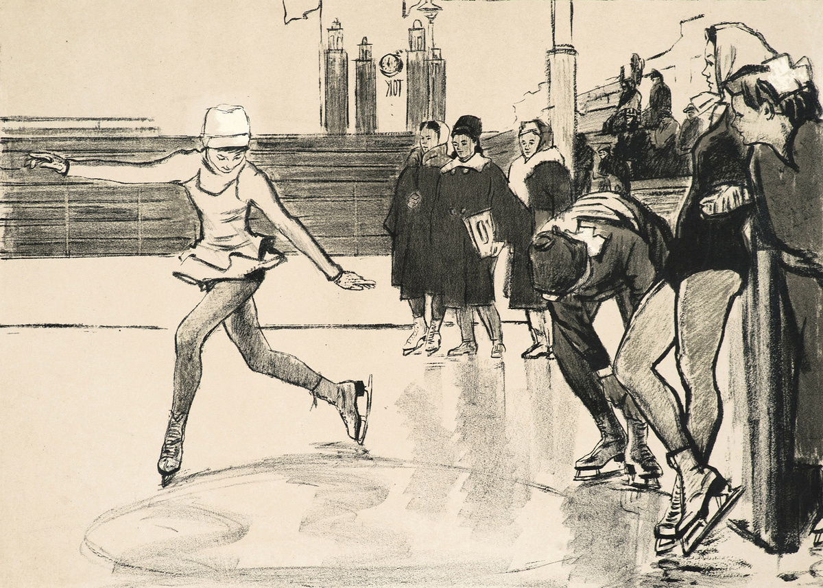 Михаил Ройтер. Юная фигуристка в Сокольниках 1950е-1960е.