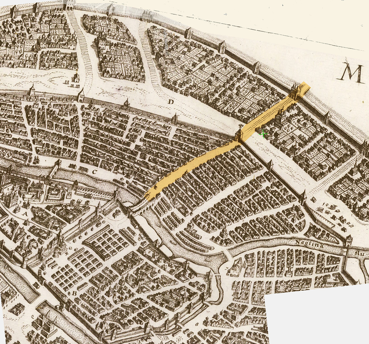 Тверская улица на карте Москвы 1638 г.