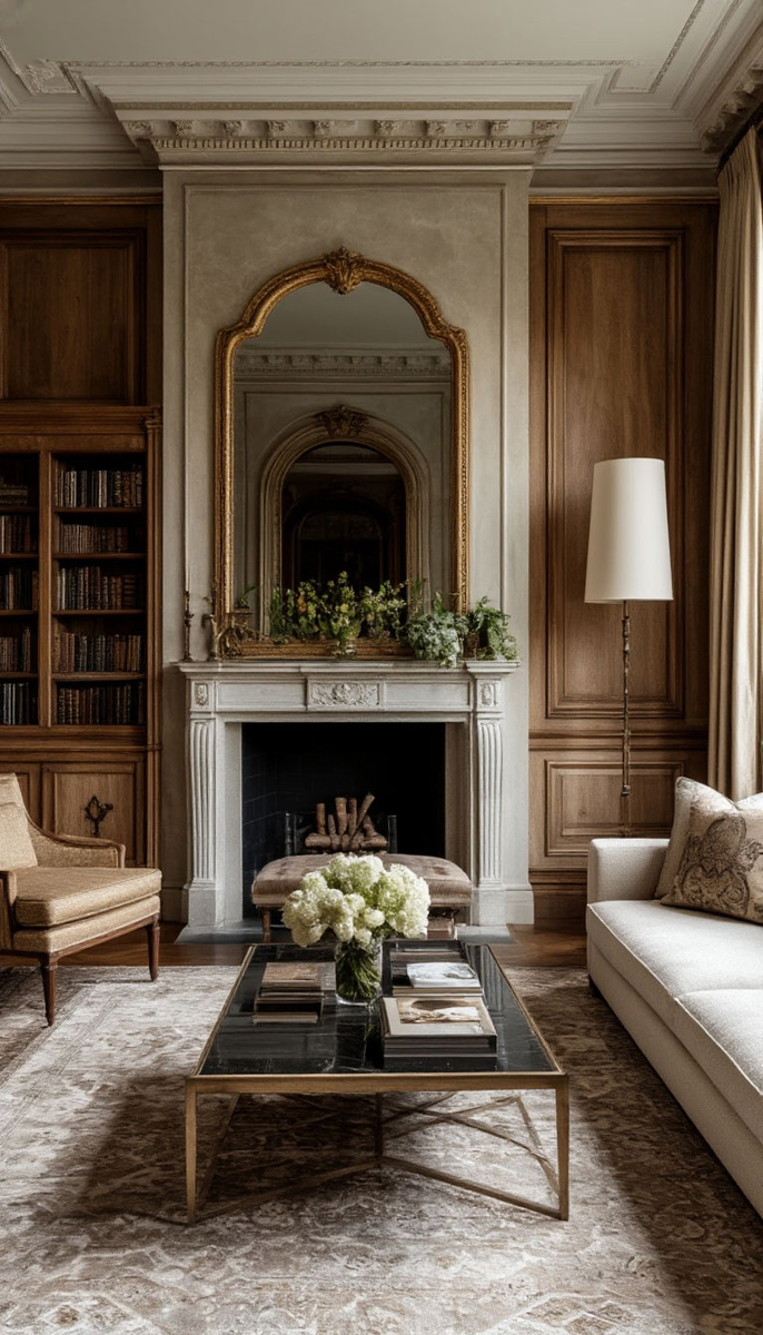 Гостиная с камином