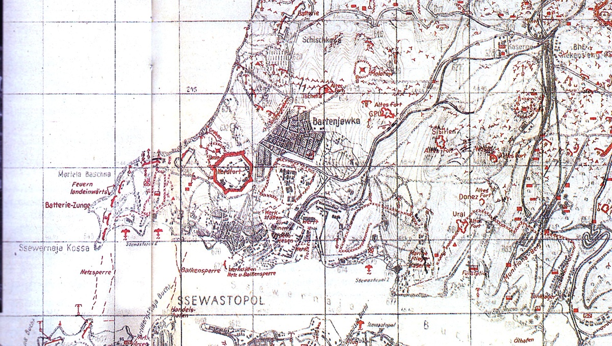 "Чебурашки" нгорных редутов на немецкой схеме. 