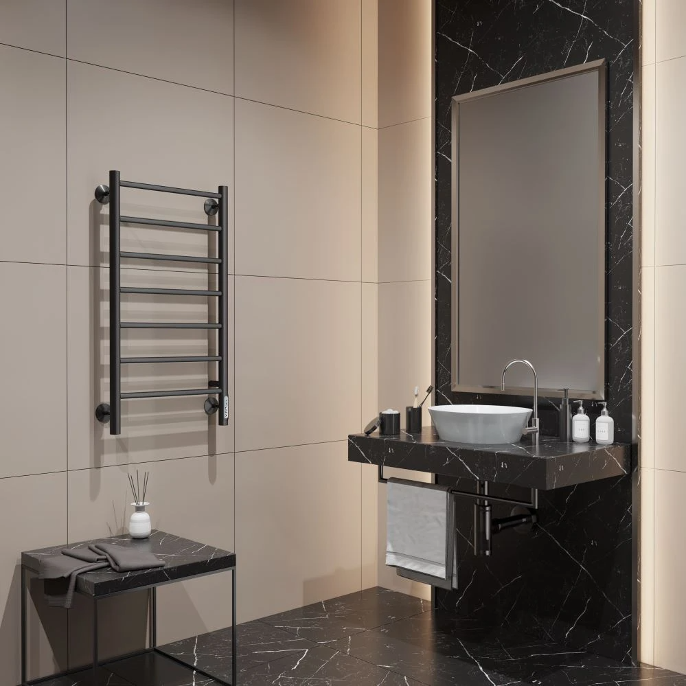 Электрический полотенцесушитель Larusso Джаз П7 40*80 черный матовый