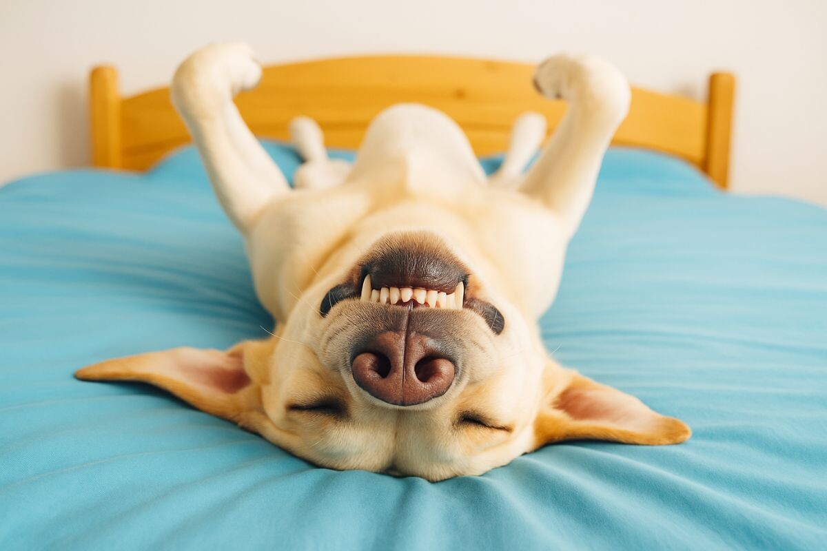 Почему собака спит на спине лапами вверх