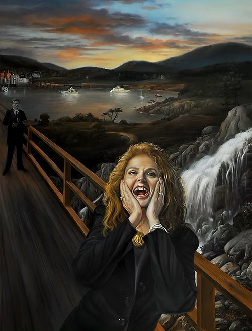 Дэвид Майкл Бауэрс, «Смех», 22,5 x 16,5 см, дерево, масло, частная коллекция