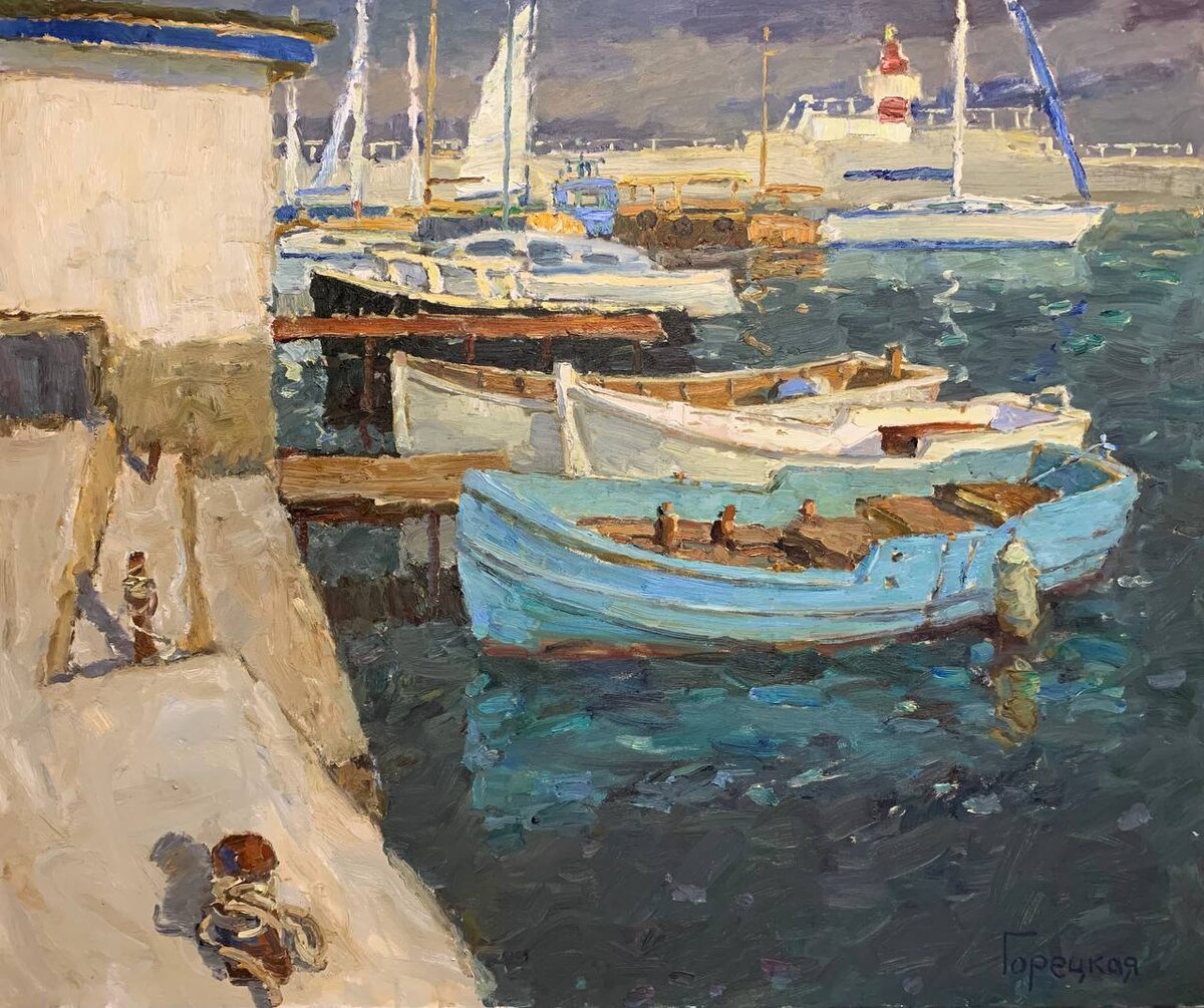 Полина Горецкая "Голубая Лодка" 2020 холст, масло 120х100