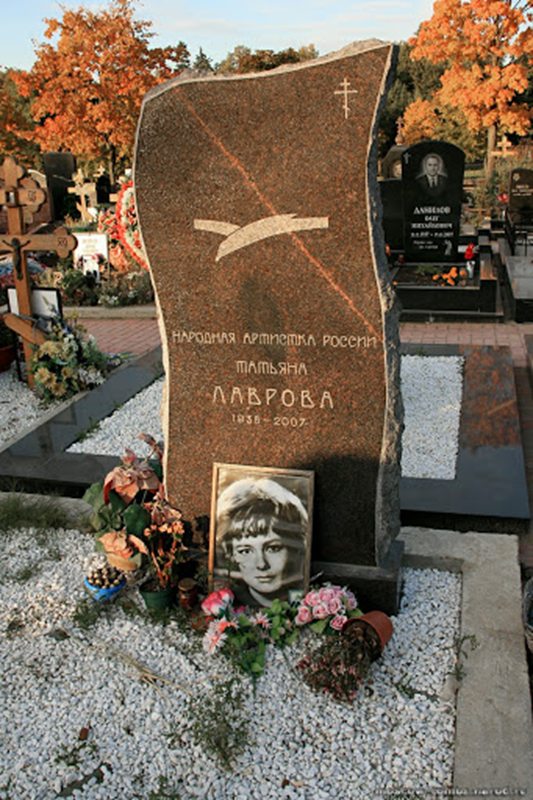 Могила Т. Лавровой на Троекуровском кладбище. Фото из открытых источников
