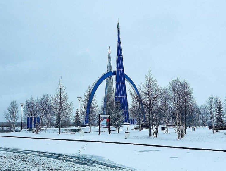 Температура воздуха в городе около 0 градусов. Фото: telegram-канал «Ямал. Официально»